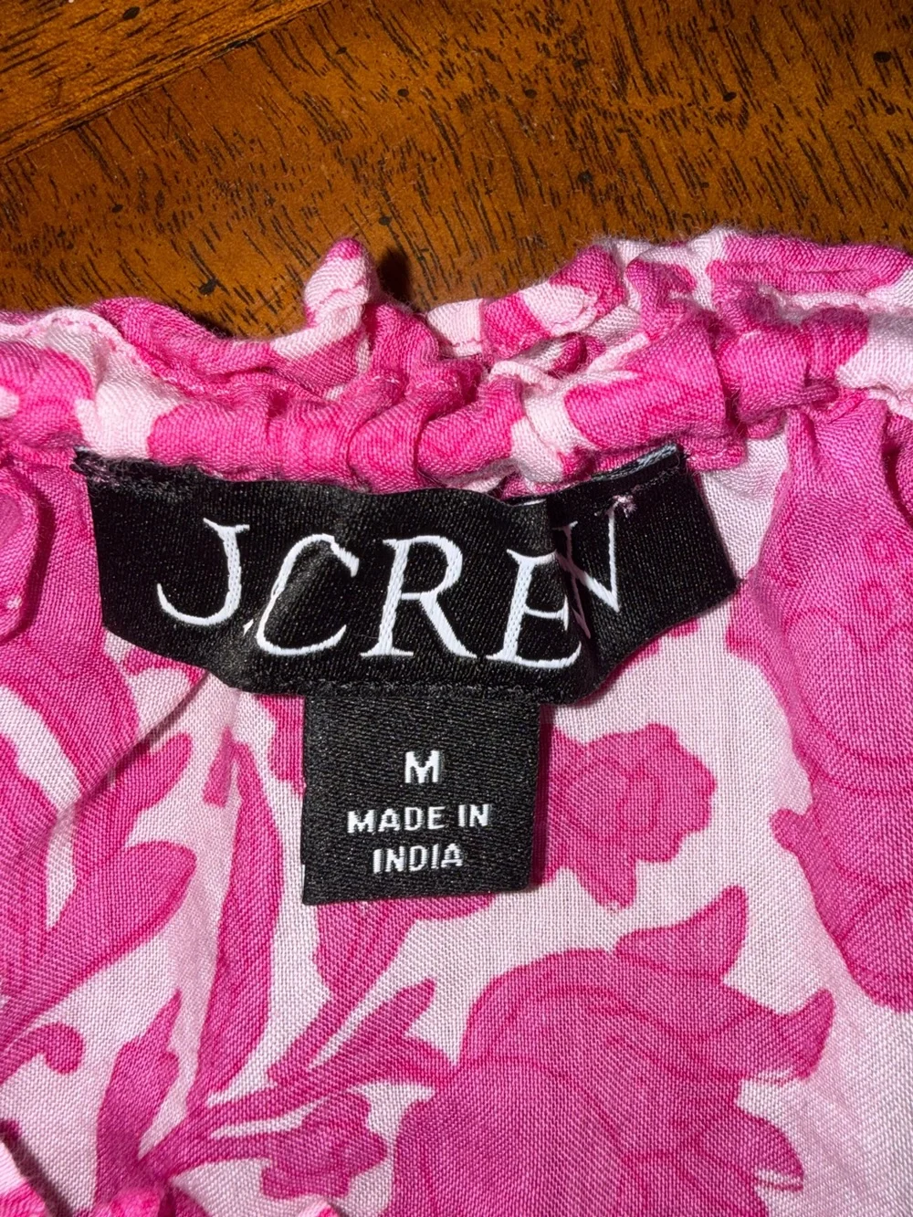 J.Crew Pink Rosebud Floral Smocked Tank Top Medium Button Front Cottagecore Boho